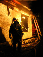 Požár chaty Karlík