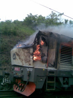 Požár lokomotivy