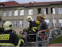 Cvičný požár mokropeské školy