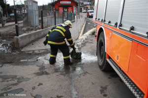 Požár odpadkového koše nádraží Černošice