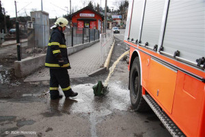 Požár odpadkového koše nádraží Černošice