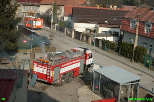 Požár louky a křoví Choteč