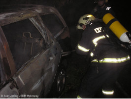 Požár osobního vozu Solopysky