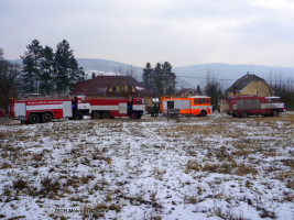 Požár chaty ulice Habrová