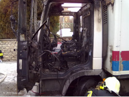 Požár nákladního vozidla Kosoř