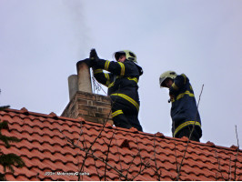 Požár komína RD ulice Bulharská