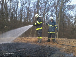 Požár hrabanky ulice Karlická