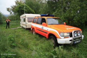 Vytažení karavanu osada V Topolích