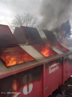 Požár velkoobjemového kontejneru ulice Ukrajinská