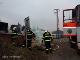 Požár velkoobjemového kontejneru V Habřinách