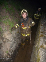 Požár lesa nad tratí kopec Staňkovka