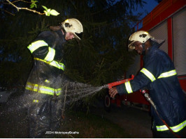 Požár lesa nad tratí kopec Staňkovka