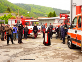 Požehnání v mokropeské hasičárně