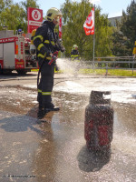 Požár nákladního vozu pumpa Dobřichovice