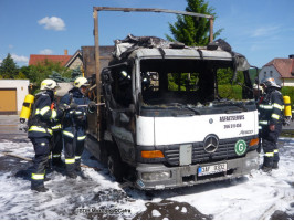 Požár nákladního vozu pumpa Dobřichovice