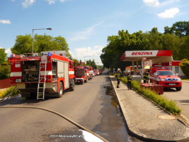 Požár nákladního vozu pumpa Dobřichovice