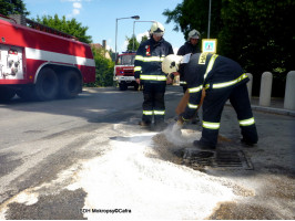 Požár nákladního vozu pumpa Dobřichovice