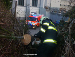 Pád stromu na RD ulice Vrážská