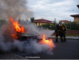 Požár osobního vozidla ulice Karlická