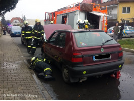 Požár osobního vozu Škoda ulice Slunečná