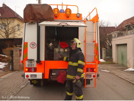 Požár komína RD ulice Šeříková