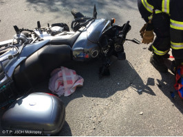 Dopravní nehoda OA x motocykl ulice Vrážská